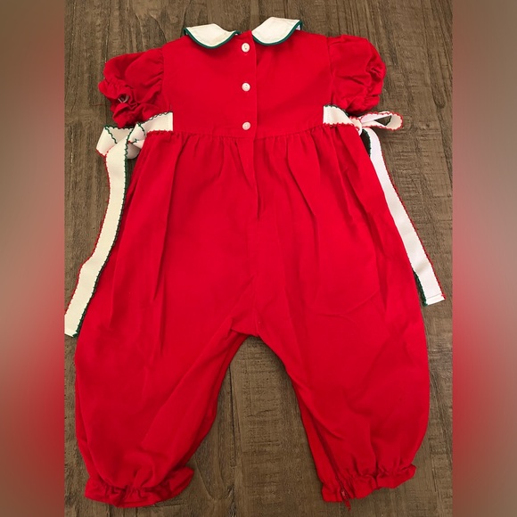 Funtashia Too! Red Corduroy Christmas Long Bubble Monogrammed with SRC - Picture 6 of 6